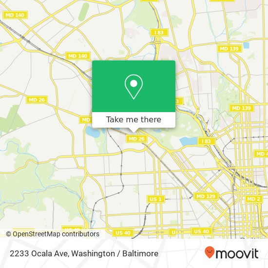 Mapa de 2233 Ocala Ave, Baltimore, MD 21215