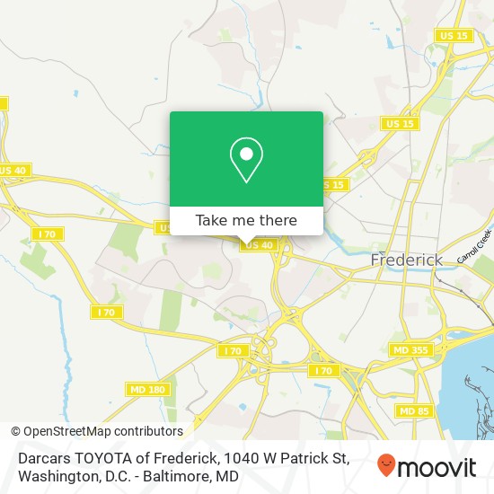 Mapa de Darcars TOYOTA of Frederick, 1040 W Patrick St