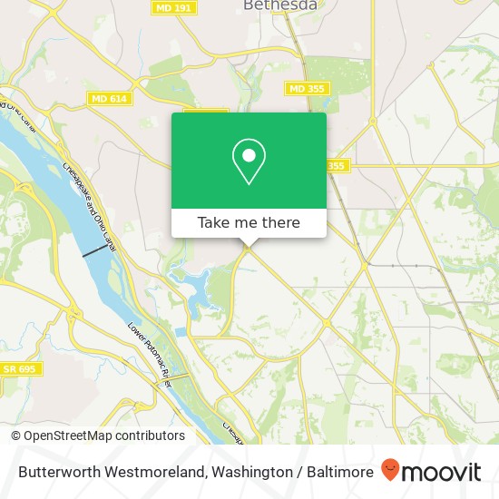 Mapa de Butterworth Westmoreland, Washington, DC 20016