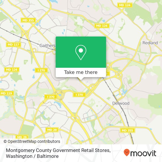 Mapa de Montgomery County Government Retail Stores