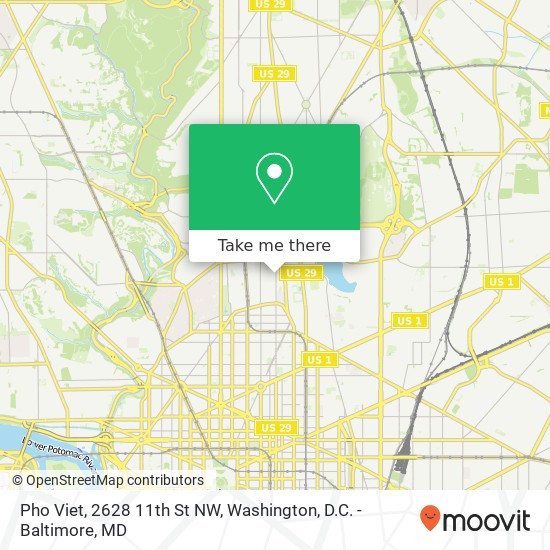 Pho Viet, 2628 11th St NW map