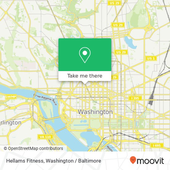 Mapa de Hellams Fitness, Connecticut Ave NW