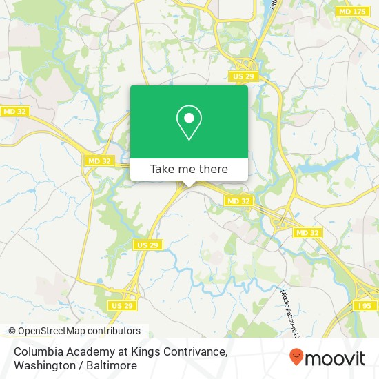 Mapa de Columbia Academy at Kings Contrivance, 10380 Old Columbia Rd