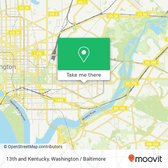 Mapa de 13th and Kentucky, Washington, DC 20003