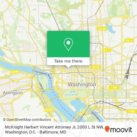Mapa de McKnight Herbert Vincent Attorney Jr, 2000 L St NW