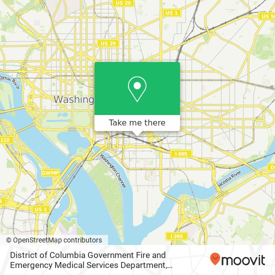 Mapa de District of Columbia Government Fire and Emergency Medical Services Department, 400 4th St SW