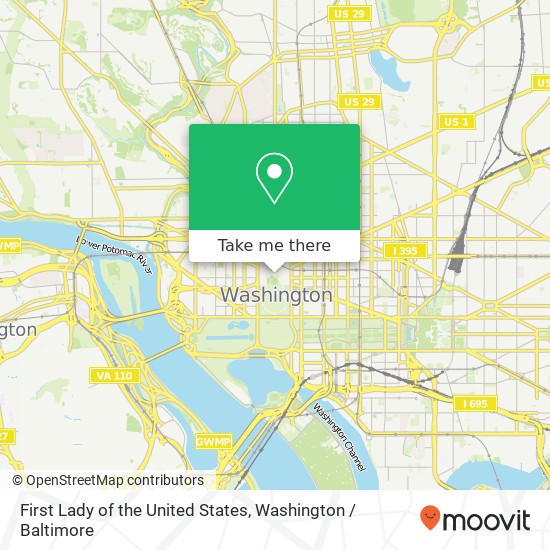First Lady of the United States, 1600 Pennsylvania Ave NW map