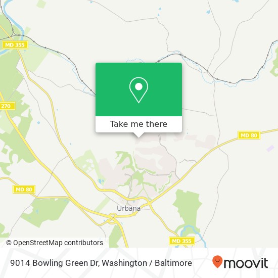 Mapa de 9014 Bowling Green Dr, Frederick, MD 21704