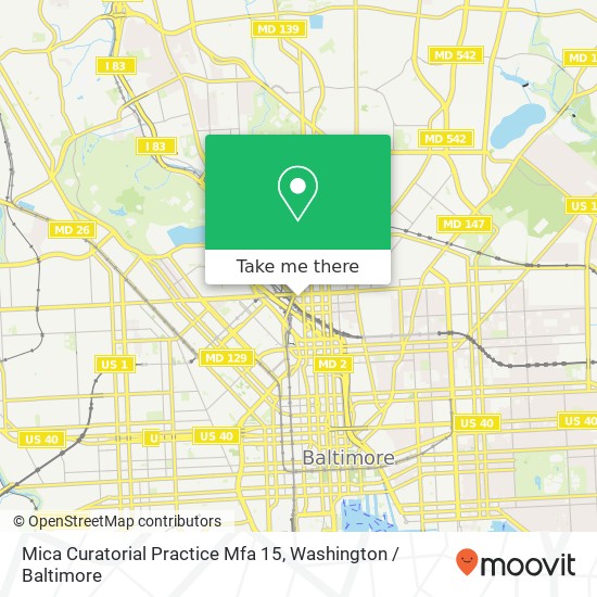 Mapa de Mica Curatorial Practice Mfa 15, 131 W North Ave