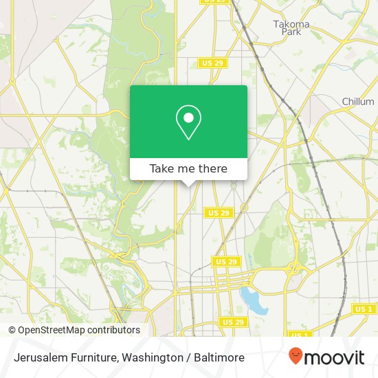 Mapa de Jerusalem Furniture, 4618 14th St NW