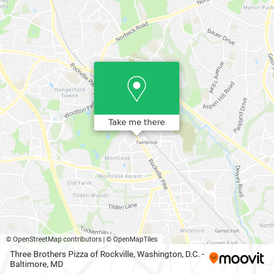 Three Brothers Pizza of Rockville map