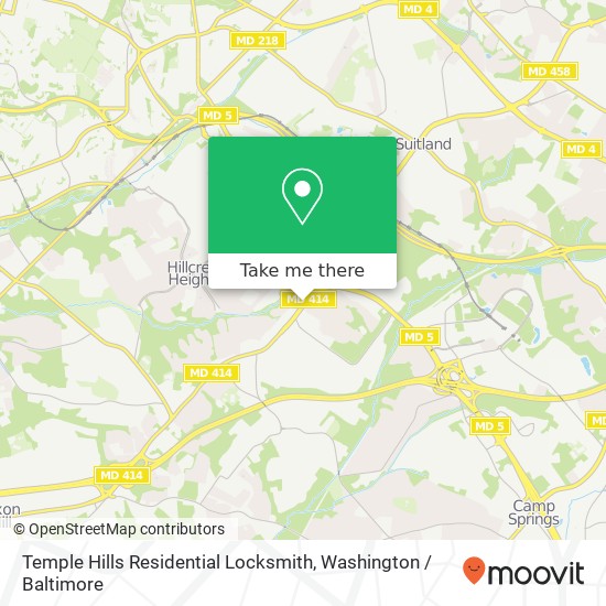Mapa de Temple Hills Residential Locksmith, 4335 St Barnabas Rd