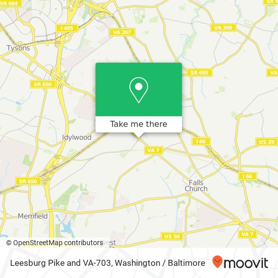 Mapa de Leesburg Pike and VA-703, Falls Church, VA 22046