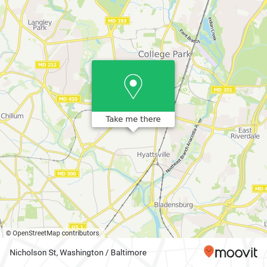 Mapa de Nicholson St, Hyattsville, MD 20782