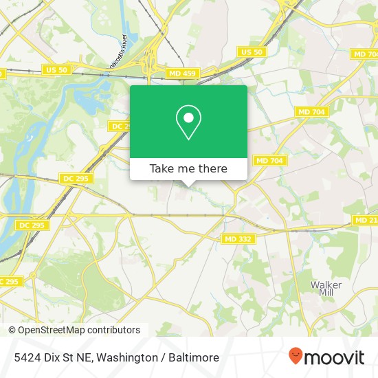 Mapa de 5424 Dix St NE, Washington, DC 20019