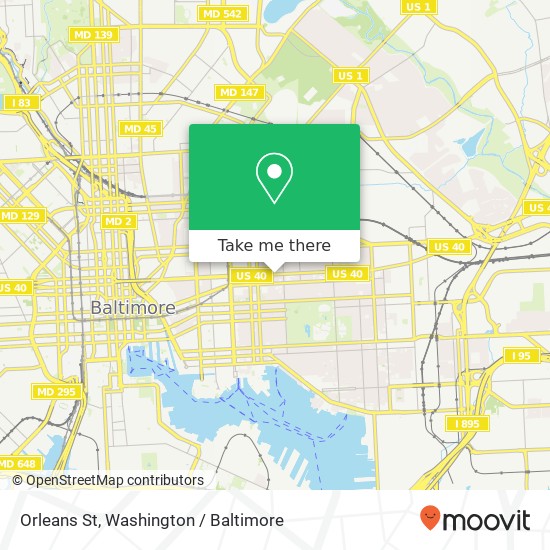 Mapa de Orleans St, Baltimore, MD 21231