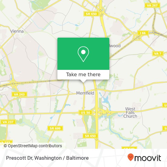 Mapa de Prescott Dr, Vienna, VA 22180
