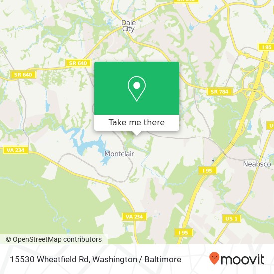 Mapa de 15530 Wheatfield Rd, Woodbridge, VA 22193