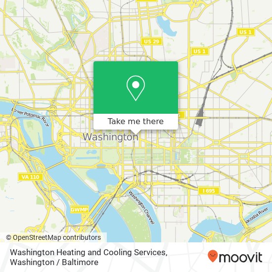 Mapa de Washington Heating and Cooling Services, 1101 Pennsylvania Ave NW