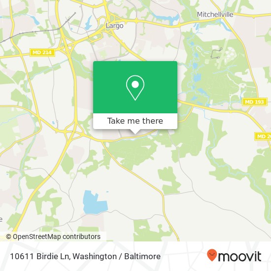 Mapa de 10611 Birdie Ln, Upper Marlboro, MD 20774