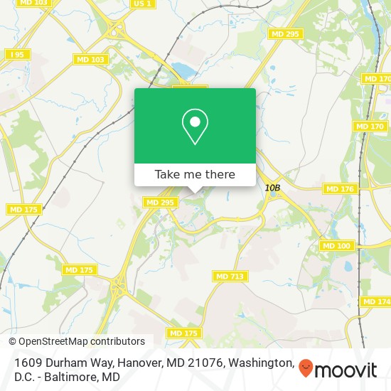 Mapa de 1609 Durham Way, Hanover, MD 21076