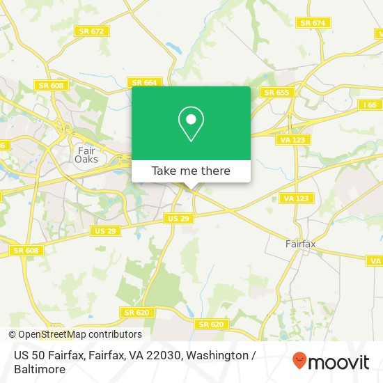Mapa de US 50 Fairfax, Fairfax, VA 22030