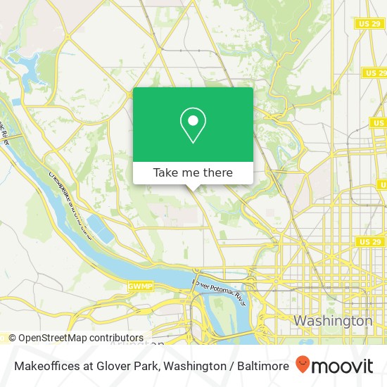 Mapa de Makeoffices at Glover Park, 2201 Wisconsin Ave NW