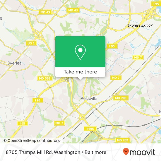 Mapa de 8705 Trumps Mill Rd, Rosedale, MD 21237
