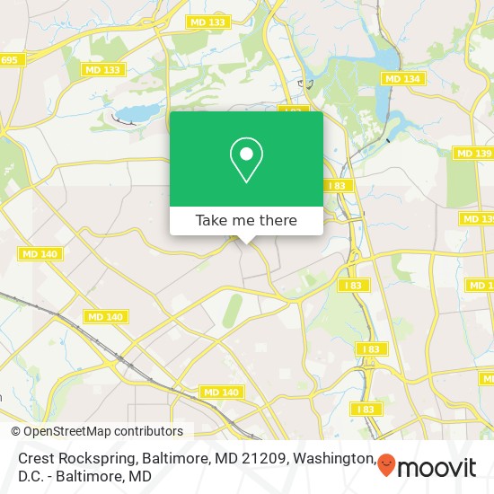 Mapa de Crest Rockspring, Baltimore, MD 21209