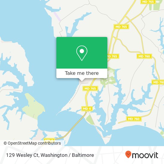 Mapa de 129 Wesley Ct, Solomons, MD 20688