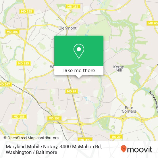 Mapa de Maryland Mobile Notary, 3400 McMahon Rd