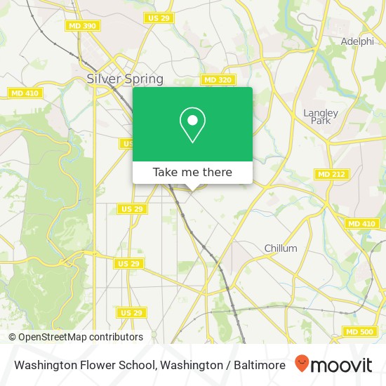 Mapa de Washington Flower School, 6921 Laurel Ave