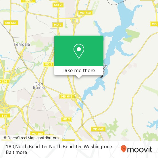 Mapa de 180,North Bend Ter North Bend Ter, Glen Burnie, MD 21060