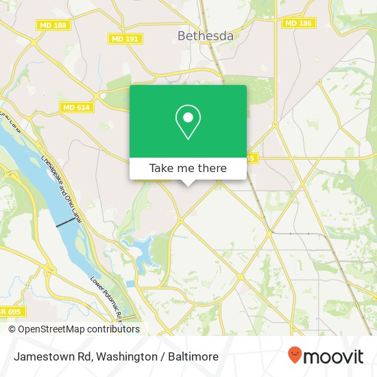 Jamestown Rd, Bethesda, MD 20816 map