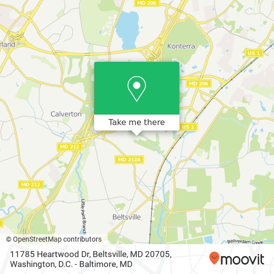 Mapa de 11785 Heartwood Dr, Beltsville, MD 20705