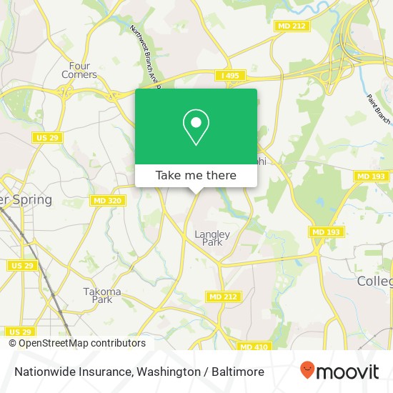 Nationwide Insurance, New Hampshire Ave map