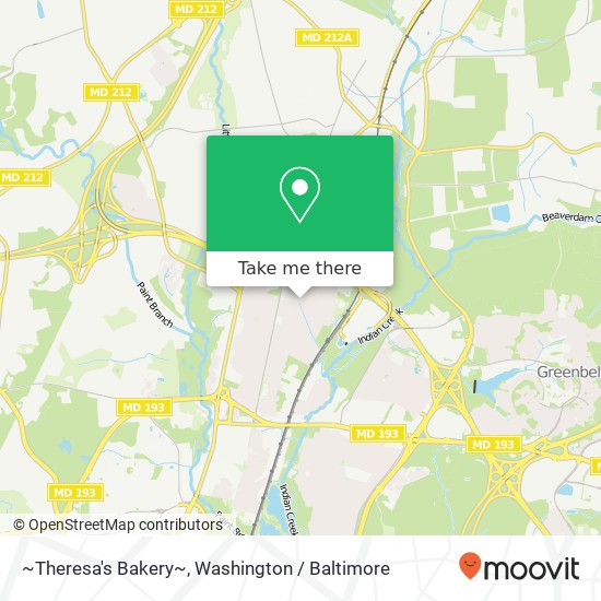 Mapa de ~Theresa's Bakery~, 9723 Narragansett Pkwy
