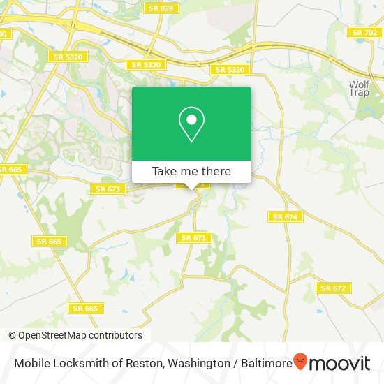 Mapa de Mobile Locksmith of Reston, 11025 Birdfoot Ln