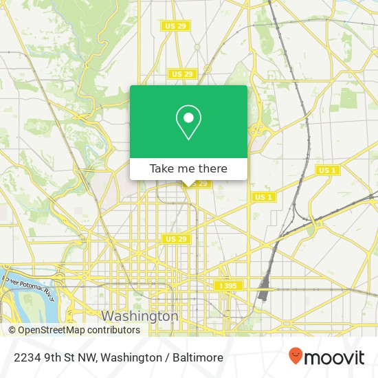 Mapa de 2234 9th St NW, Washington, DC 20001