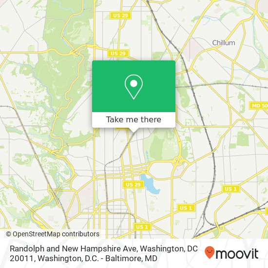 Mapa de Randolph and New Hampshire Ave, Washington, DC 20011