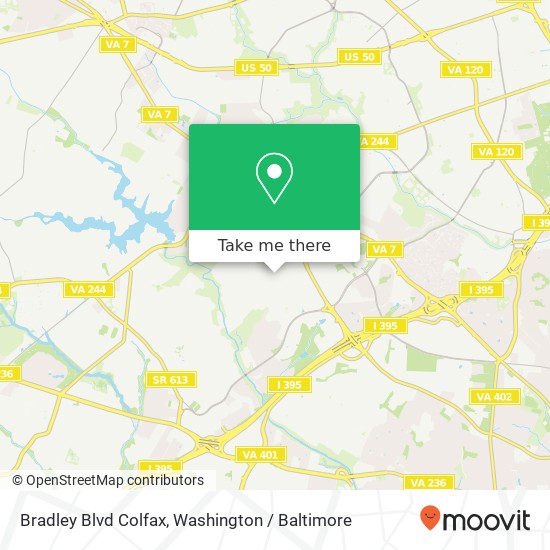 Mapa de Bradley Blvd Colfax, Alexandria, VA 22311