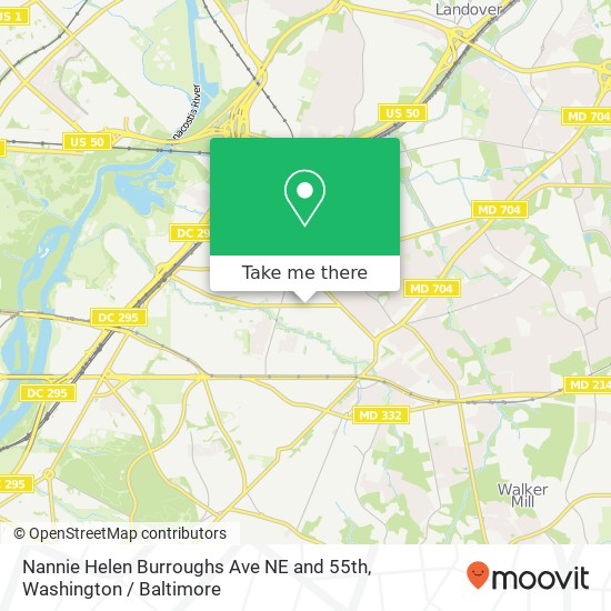 Mapa de Nannie Helen Burroughs Ave NE and 55th, Washington, DC 20019
