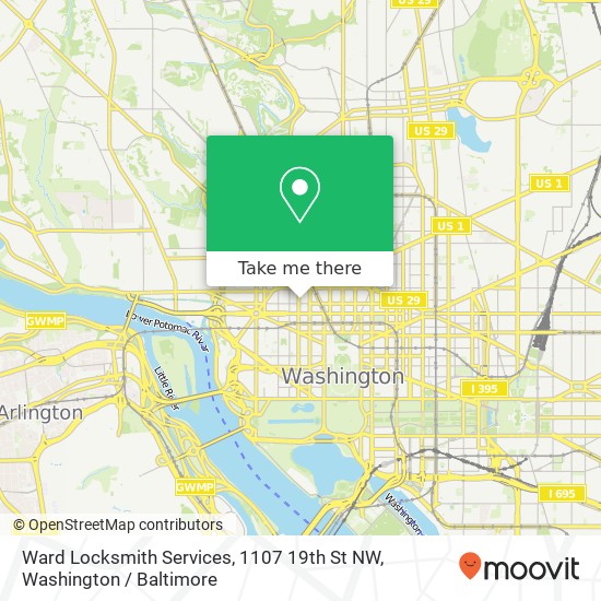 Ward Locksmith Services, 1107 19th St NW map