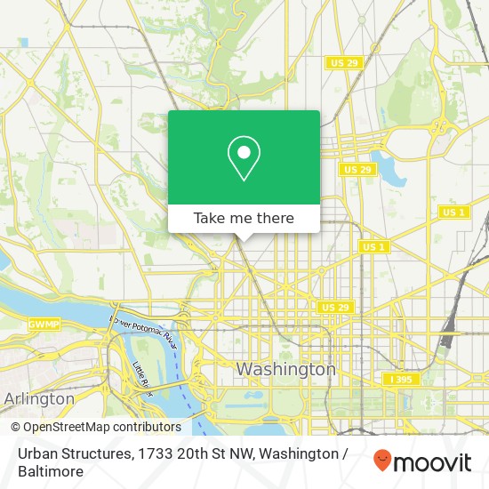 Urban Structures, 1733 20th St NW map