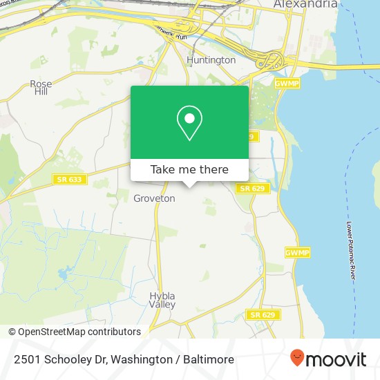 Mapa de 2501 Schooley Dr, Alexandria, VA 22306