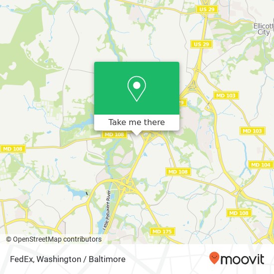 Mapa de FedEx, 4941 Columbia Rd