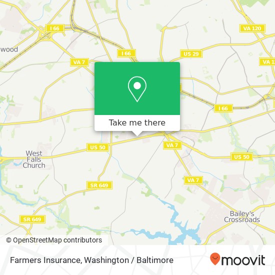 Farmers Insurance, 6500 Arlington Blvd map