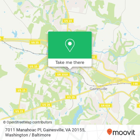 Mapa de 7011 Manahoac Pl, Gainesville, VA 20155