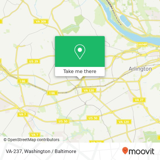 Mapa de VA-237, Arlington, VA 22205