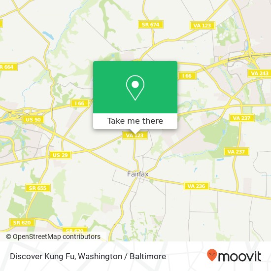 Mapa de Discover Kung Fu, 3613 Chain Bridge Rd